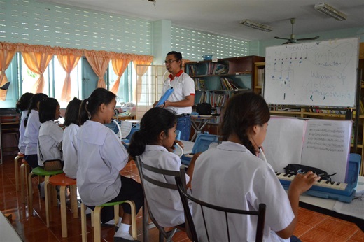 โครงการวงดนตรีต้นแบบนำร่องเพื่อเด็กและเยาวชน วงขลุ่ยรีคอร์เดอร์และวงเมโลเดียน โรงเรียนวัดสุวรรณาราม จังหวัด นครปฐม